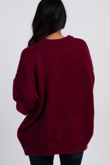 Burgundy Balloon Sleeve Sweater