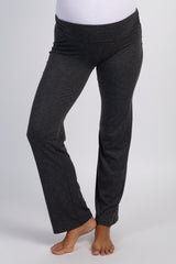 PinkBlush Charcoal Grey Foldover Short Maternity Lounge Pants