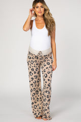 PinkBlush Taupe Leopard Print Maternity Lounge Pants