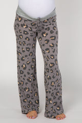 PinkBlush Charcoal Grey Leopard Print Maternity Lounge Pants