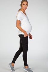 Black Sleek High Waist Maternity Leggings