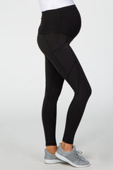 Black Sleek High Waist Maternity Leggings