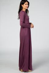 Purple Long Sleeve Maxi Dress