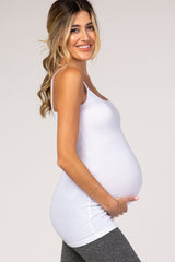 White Solid Maternity Cami