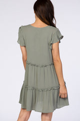 Sage Green Ruffle Mini Dress