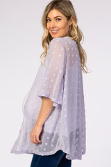 Lavender Pom Pom Pleated Maternity Cover Up