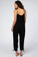 Black Tie Detail Relaxed Jumpsuit