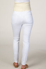 PinkBlush White Distressed Maternity Skinny Jeans
