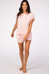 Light Pink Ruffle Pajama Set