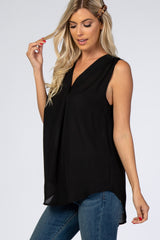 Black Sleeveless Chiffon Blouse