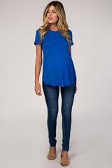 PinkBlush Blue Cross Back Maternity Top