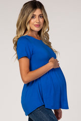 PinkBlush Blue Cross Back Maternity Top