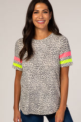 Animal Print Short Sleeve Maternity Tee