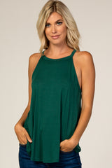 Green Rounded Halter Neck Maternity Top