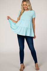 Mint Tiered Maternity Top