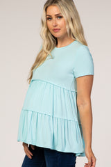 Mint Tiered Maternity Top