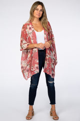 Pink Floral Chiffon Cover Up