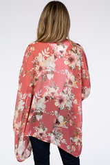 Pink Floral Chiffon Cover Up