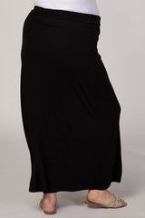 Black Plus Maternity Maxi Skirt