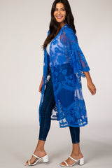 Royal Blue Mesh Lace Cover Up