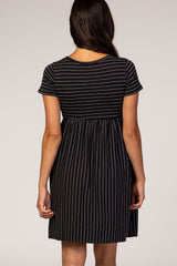 Black Striped Babydoll Dress