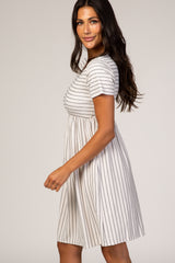 White Striped Babydoll Dress