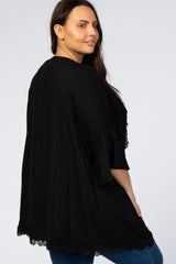 Black Crochet Lace Trim Plus Cover Up