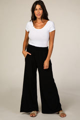 Black Smocked Waist Pant