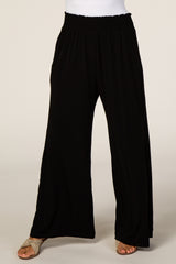 Black Smocked Waist Pant