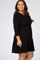 Black Ruffle Tiered Plus Dress