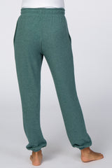 Green Soft Brushed Drawstring Maternity Lounge Pants