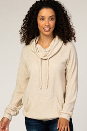 Oatmeal Thermal Cowl Neck Top