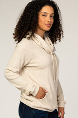 Oatmeal Thermal Cowl Neck Top