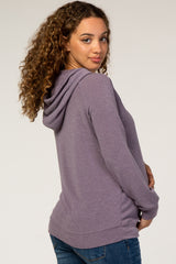 Purple Lightweight Long Sleeve Maternity Hoodie