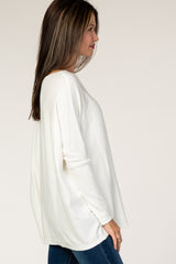 Cream Soft Knit Boatneck Dolman Sleeve Sweater