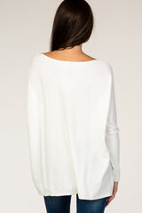 Cream Soft Knit Boatneck Dolman Sleeve Sweater