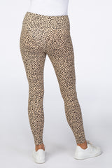 Taupe Animal Print Ribbed Leggings