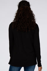 Black Pleated Front Layered Nursing Top