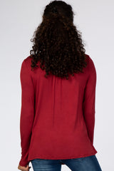 Burgundy Pleated Front Layered Nursing Top