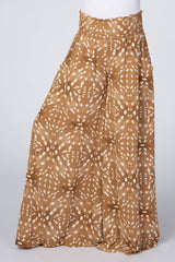 Camel Multi Printed Wide Leg Maternity Pants