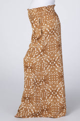 Camel Multi Printed Wide Leg Maternity Pants