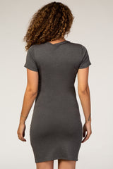 Charcoal Wrap Maternity T-Shirt Dress