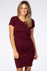 Burgundy Wrap T-Shirt Dress