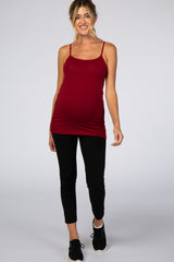 Burgundy Solid Maternity Cami