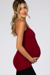 Burgundy Solid Maternity Cami