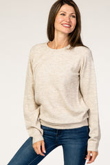 Beige Brushed Knit Sweater