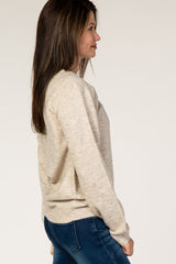 Beige Brushed Knit Sweater