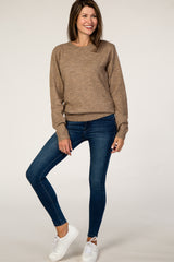 Mocha Brushed Knit Sweater