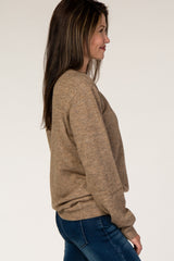 Mocha Brushed Knit Sweater