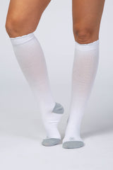 White Colorblock Belly Bandit Compression Socks